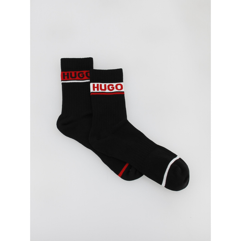 Coffret 2 paires de chaussettes hautes rib noir homme - Hugo