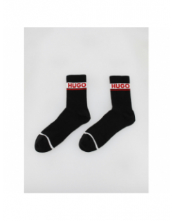 Coffret 2 paires de chaussettes hautes rib noir homme - Hugo