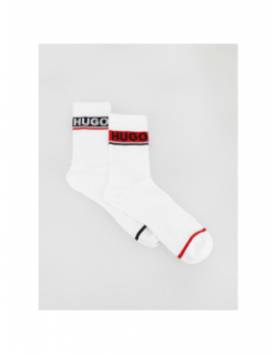 Coffret 2 paires de chaussettes hautes rib blanc homme - Hugo