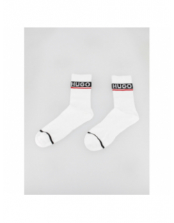 Coffret 2 paires de chaussettes hautes rib blanc homme - Hugo