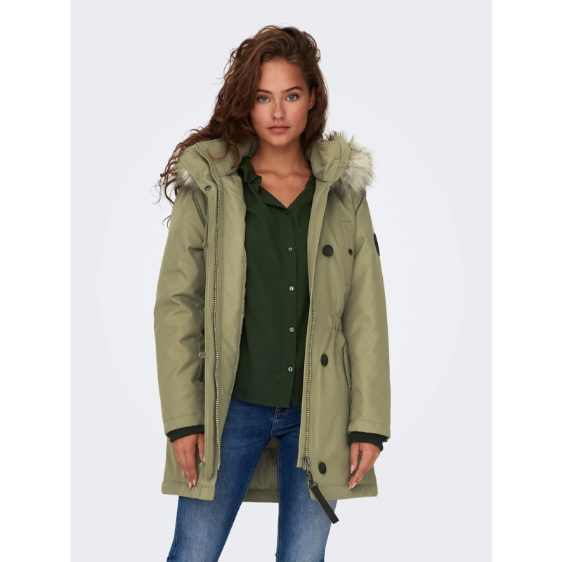 Blouson parka d'hiver iris kaki femme - Only