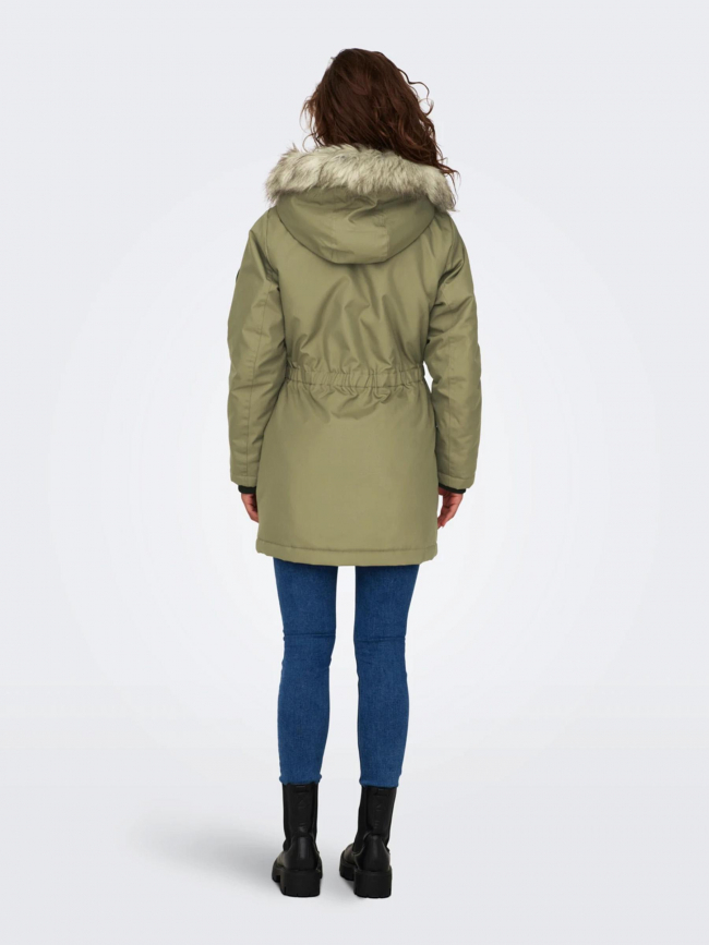 Blouson parka d'hiver iris kaki femme - Only