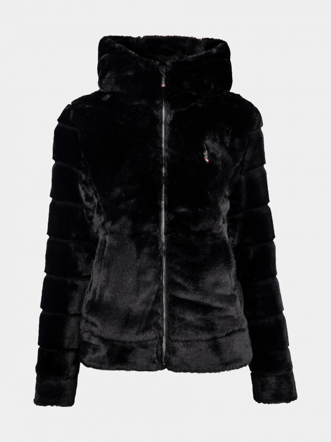 Veste à capuche fausse fourrure noir femme - Aulp