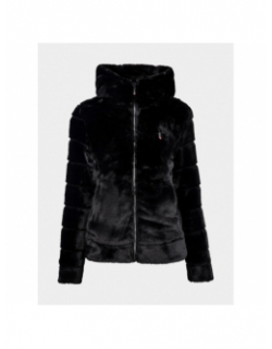 Veste à capuche fausse fourrure noir femme - Aulp