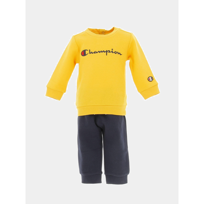 Ensemble jogging sweat crew jaune bleu enfant - Champion