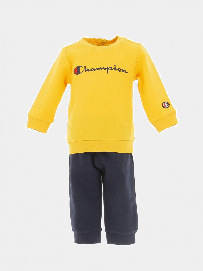 Ensemble jogging sweat crew jaune bleu enfant - Champion