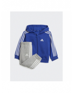 Survêtement veste zippé 3S bleu enfant - Adidas