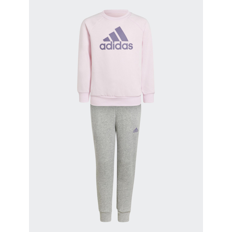 Ensemble jogging badge of sport gris rose enfant - Adidas