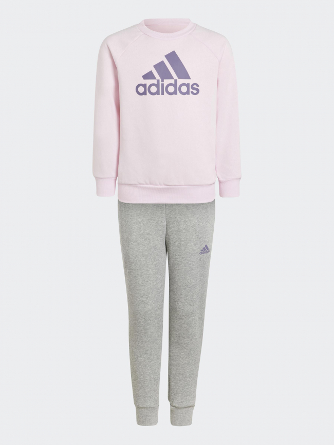 Ensemble jogging badge of sport gris rose enfant - Adidas