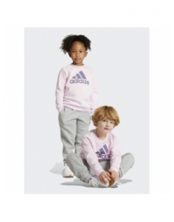 Ensemble jogging badge of sport gris rose enfant - Adidas