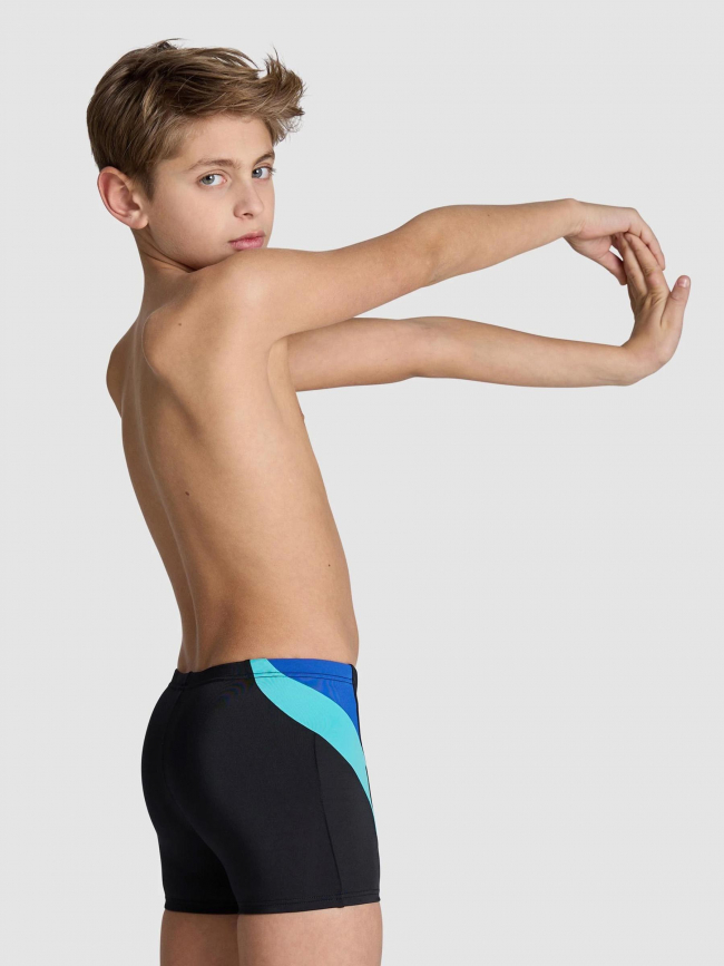 Maillot de bain boxer natation panel noir bleu enfant - Arena