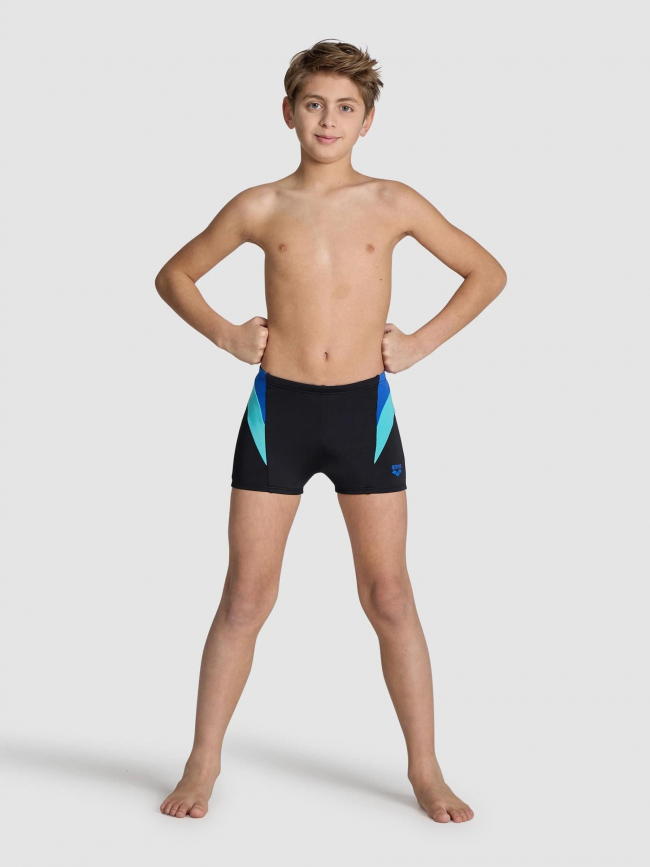 Maillot de bain boxer natation panel noir bleu enfant - Arena