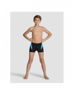 Maillot de bain boxer natation panel noir bleu enfant - Arena