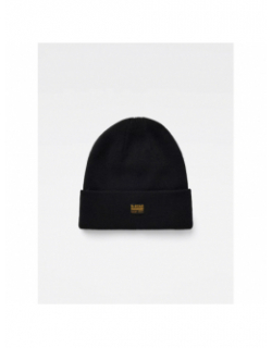 Bonnet uni logo noir homme - G Star