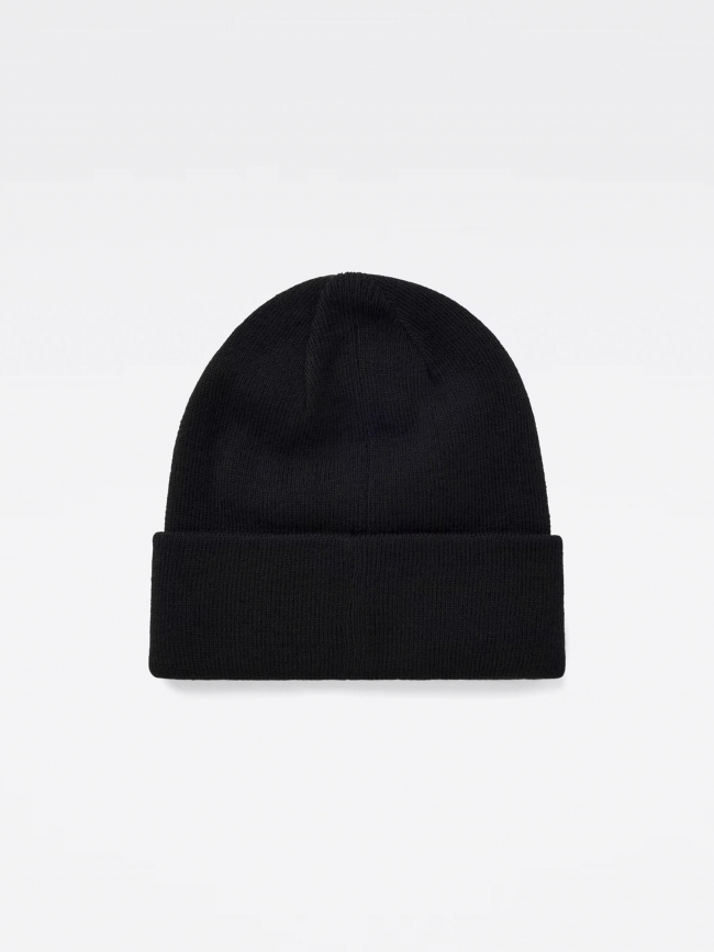 Bonnet uni logo noir homme - G Star