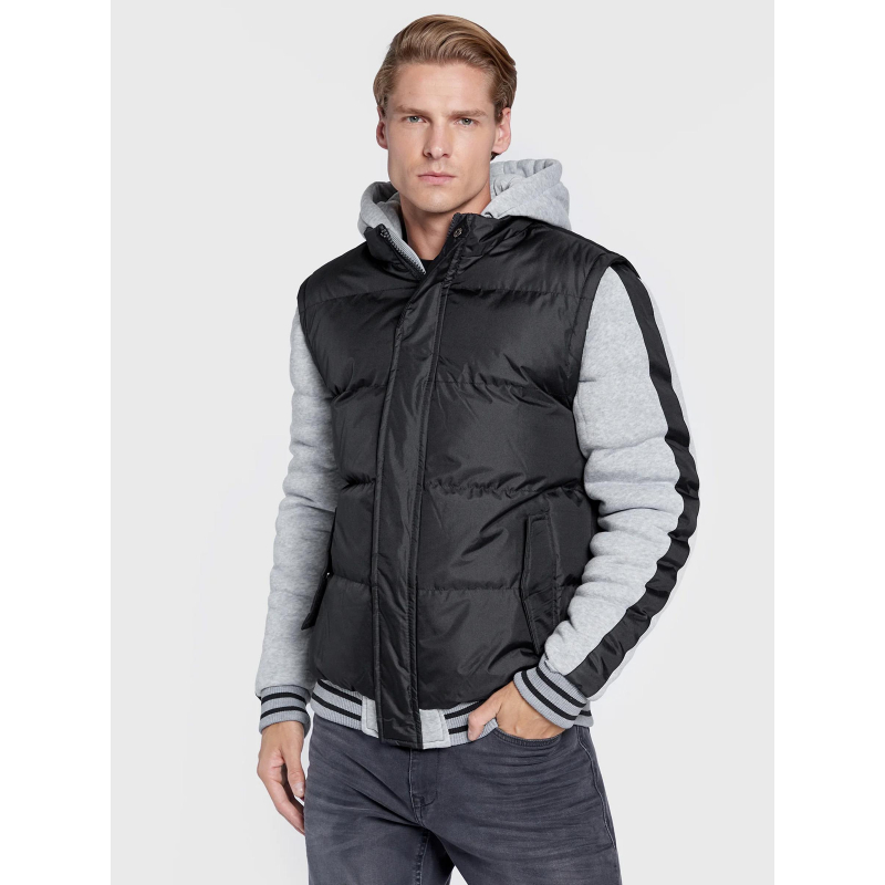 Blouson bi-matière outwear gris noir homme - Blend