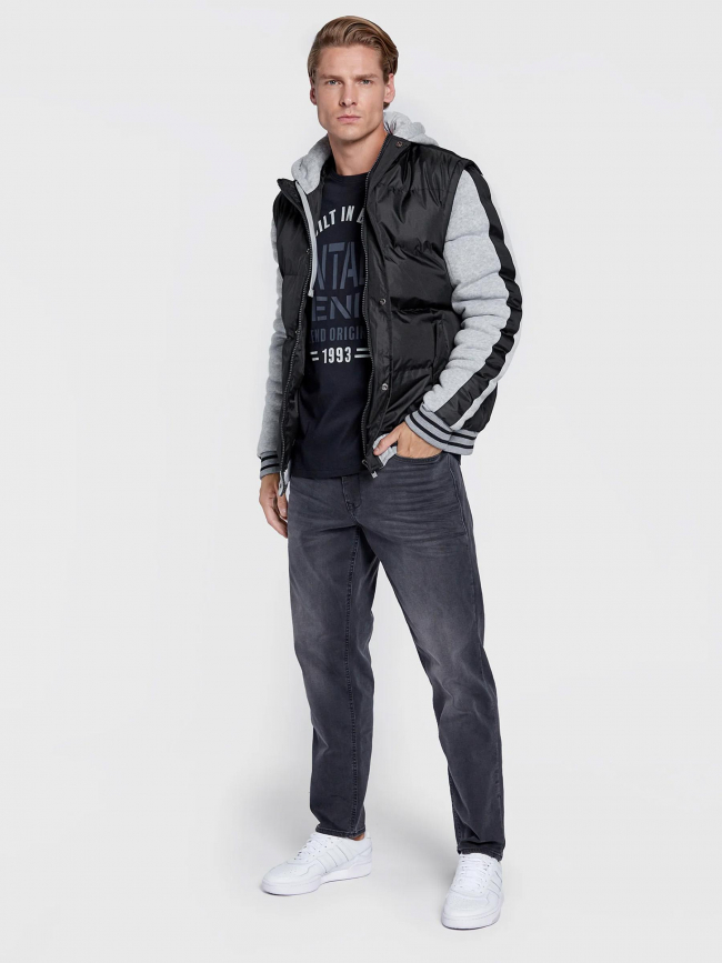 Blouson bi-matière outwear gris noir homme - Blend