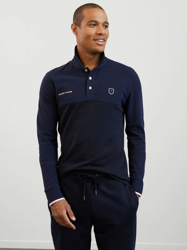 Polo bicolore pilier bleu marine homme - Eden Park