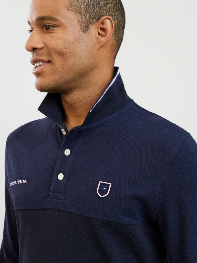 Polo bicolore pilier bleu marine homme - Eden Park