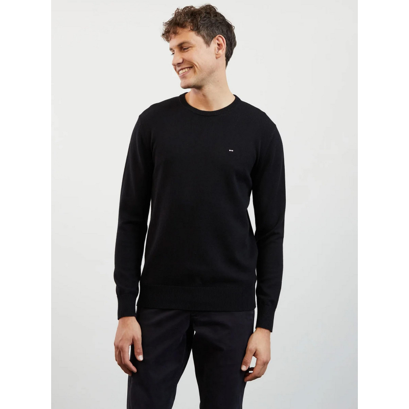 Pull en laine uni edinburgh noir homme - Eden Park