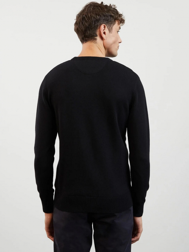 Pull en laine uni edinburgh noir homme - Eden Park