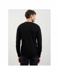 Pull en laine uni edinburgh noir homme - Eden Park