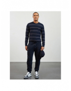 Pull rayé maipu rose bleu marine homme - Eden Park