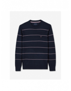 Pull rayé maipu rose bleu marine homme - Eden Park