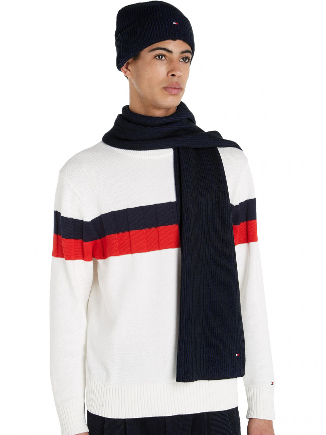 Coffret écharpe bonnet flag bleu marine homme - Tommy Hilfiger