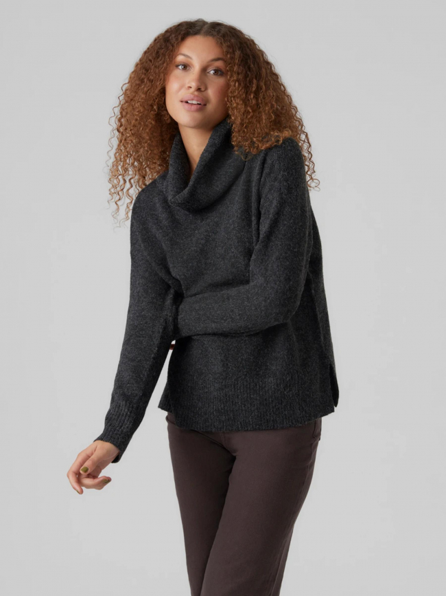 Pull col roulé doffy gris anthracite femme - Vero Moda