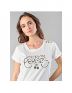 T-shirt carole ice cream blanc femme - Le Temps Des Cerises