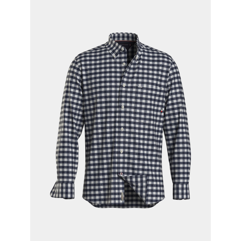 Chemise à carreaux oxford bleu marine homme - Tommy Hilfiger