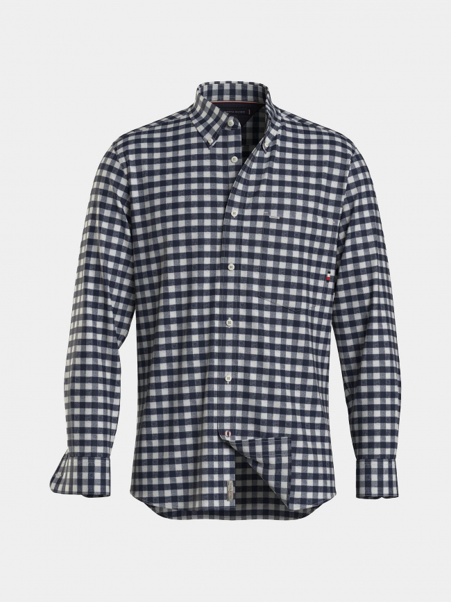 Chemise à carreaux oxford bleu marine homme - Tommy Hilfiger