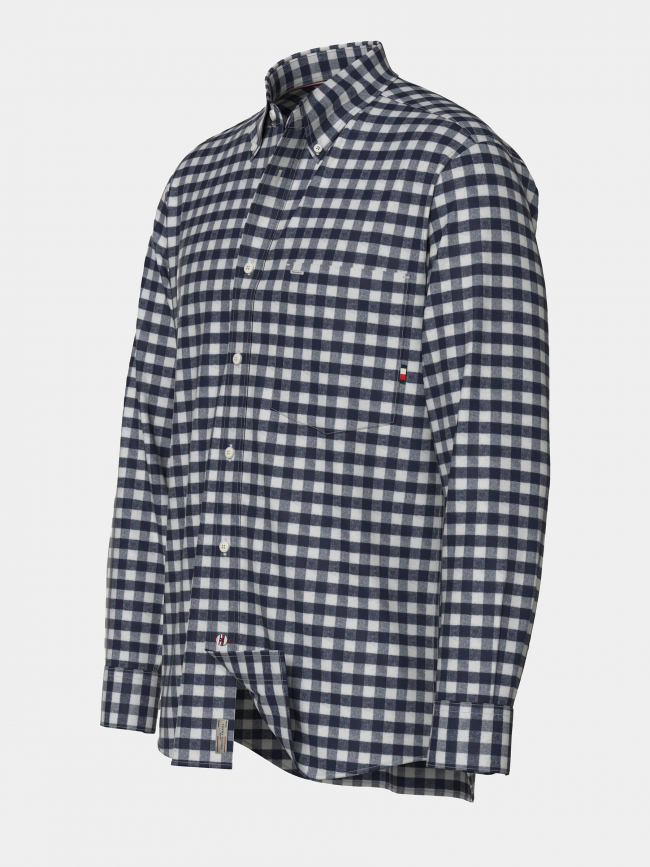 Chemise à carreaux oxford bleu marine homme - Tommy Hilfiger