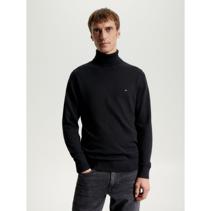 Pull col roulé pima bleu marine homme - Tommy Hilfiger