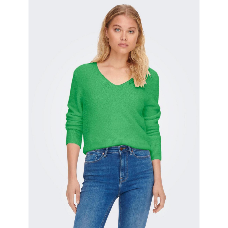 Pull ella piumo col v vert femme - Only