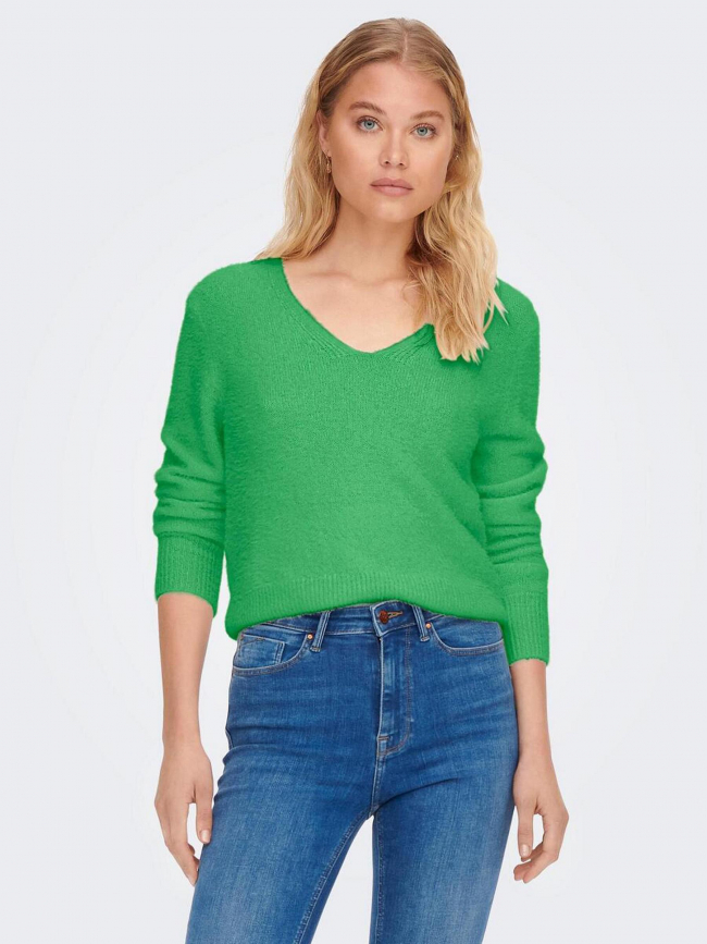 Pull ella piumo col v vert femme - Only