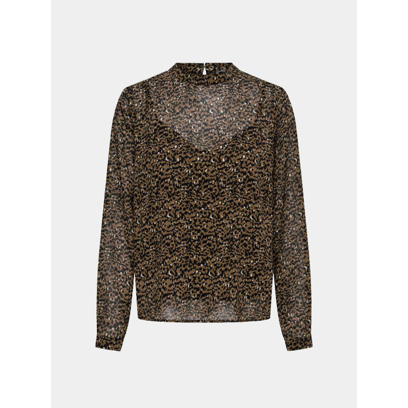 Blouse imprimés col montant kacey marron femme - Only