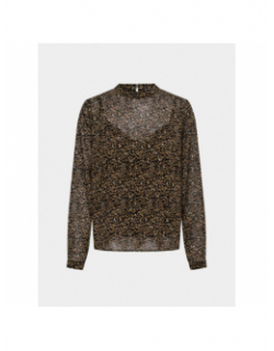 Blouse imprimés col montant kacey marron femme - Only