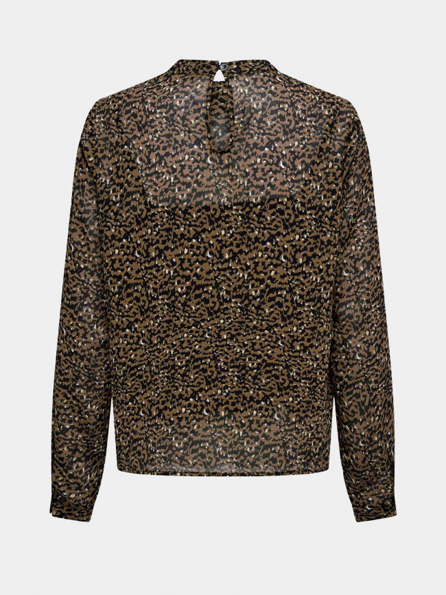 Blouse imprimés col montant kacey marron femme - Only