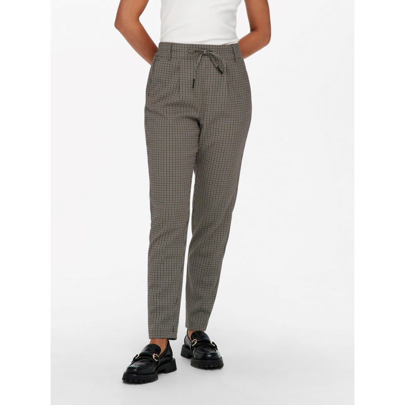 Pantalon à carreaux pop trash gris femme - Only