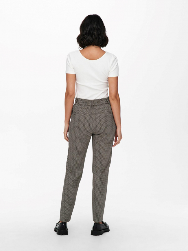 Pantalon à carreaux pop trash gris femme - Only