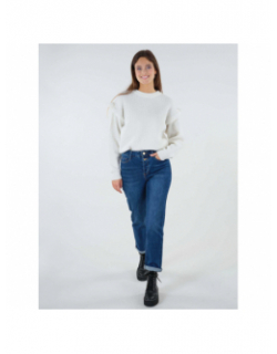 Pull maille zig zag jolane blanc femme - Deeluxe