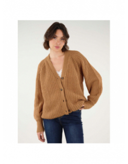 Gilet cardigan zanae marron femme - Deeluxe