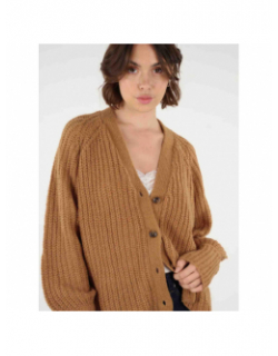 Gilet cardigan zanae marron femme - Deeluxe