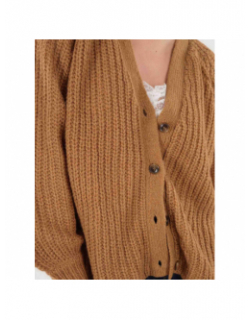 Gilet cardigan zanae marron femme - Deeluxe