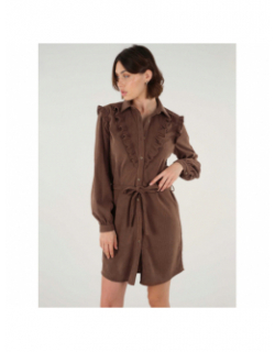 Robe velours côtelé michaline marron femme - Deeluxe