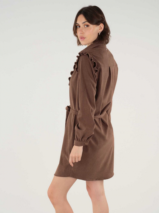 Robe velours côtelé michaline marron femme - Deeluxe