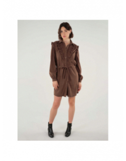 Robe velours côtelé michaline marron femme - Deeluxe