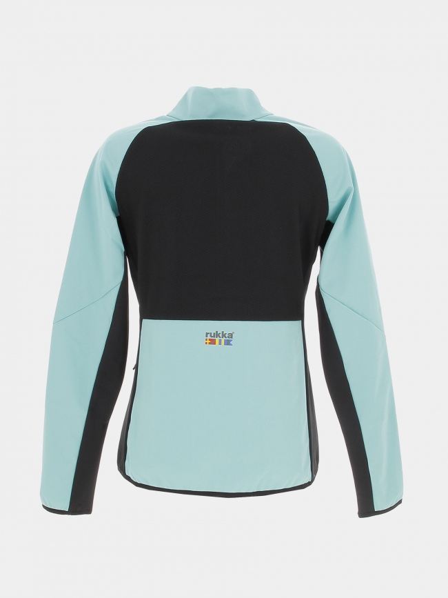 Veste de running softshell vert noir femme - Rukka